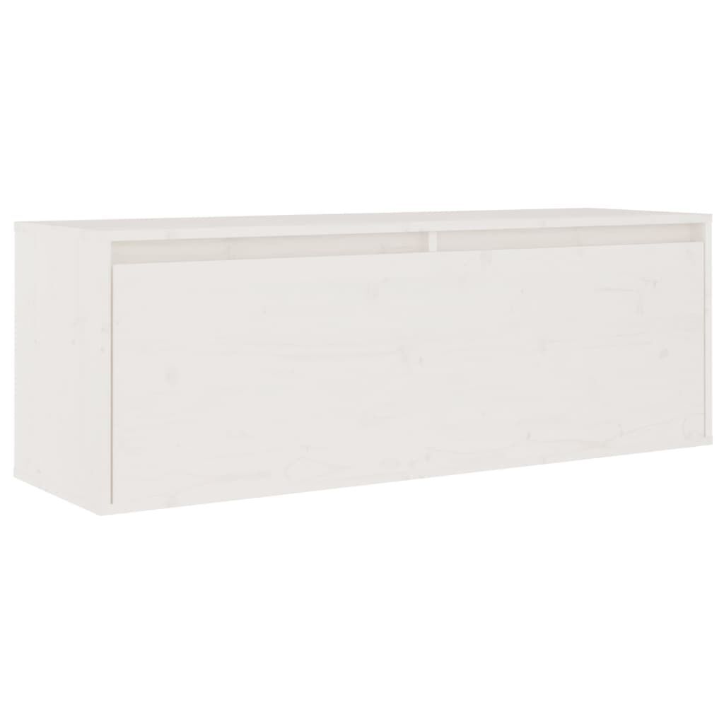 vidaXL Ντουλάπι Τοίχου Λευκό 100 x 30 x 35 εκ. από Μασίφ Ξύλο Πεύκου