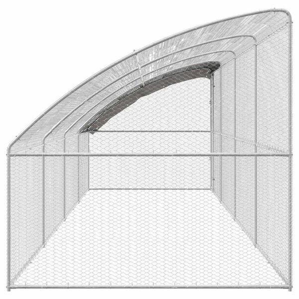 vidaXL Κλουβί για κότες Ασημί 800 x 200 x 198.5 εκ