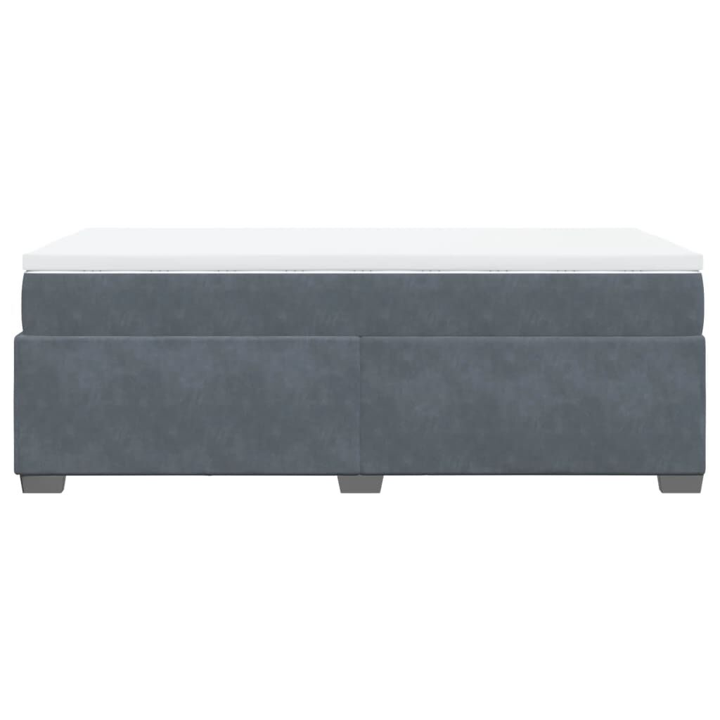 vidaXL Κρεβάτι Boxspring με Στρώμα Σκούρο Γκρι 80x200 εκ. Βελούδινο