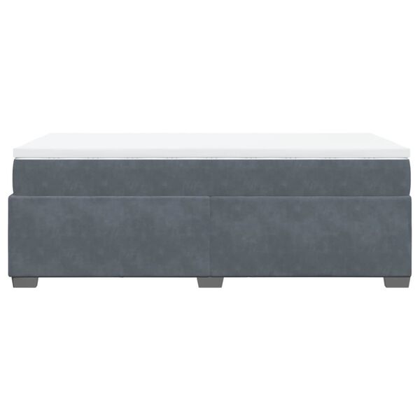 vidaXL Κρεβάτι Boxspring με Στρώμα Σκούρο Γκρι 80x200 εκ. Βελούδινο