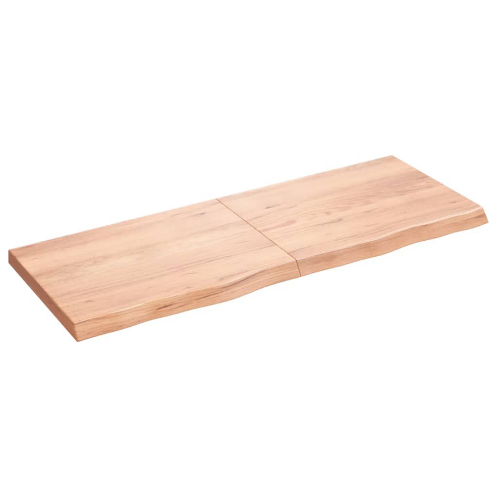 vidaXL Ράφι Τοίχου Ανοιχτό Καφέ 160x60x(2-6)εκ. Επεξ. Μασίφ Ξύλο Δρυός