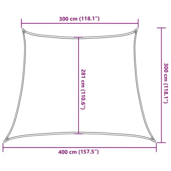 vidaXL Πανί Σκίασης Taupe 3/4 x 3 μ. από HDPE 160 γρ./μ²