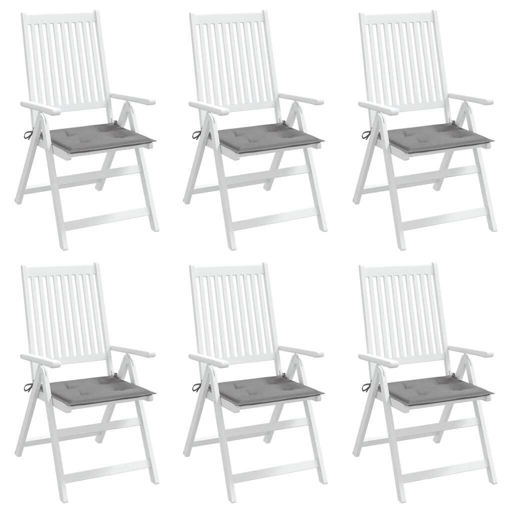 vidaXL Μαξιλάρια Καρέκλας Κήπου 2 τεμ. Γκρι 40x40x4 εκ. Υφασμάτινα