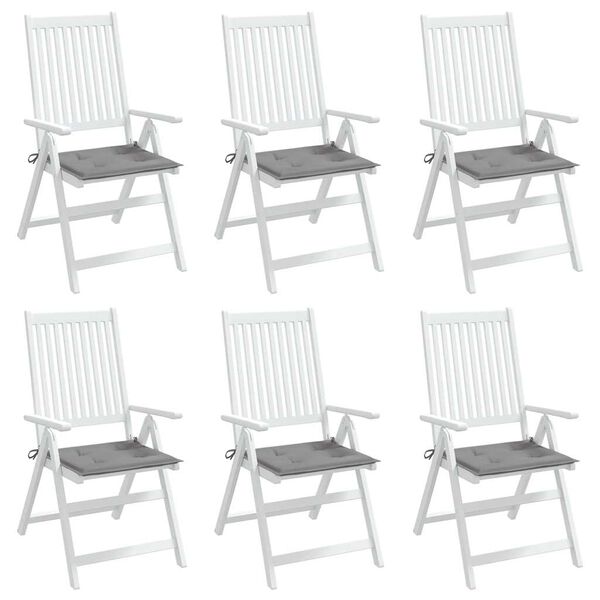 vidaXL Μαξιλάρια Καρέκλας Κήπου 2 τεμ. Γκρι 40x40x4 εκ. Υφασμάτινα