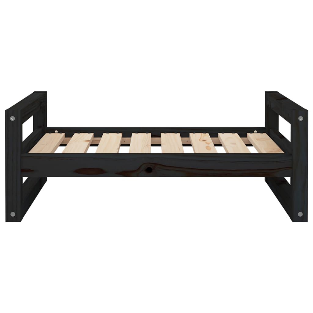vidaXL Κρεβάτι Σκύλου Schwarz 75,5x55,5x28 εκ. από Μασίφ Ξύλο Πεύκου