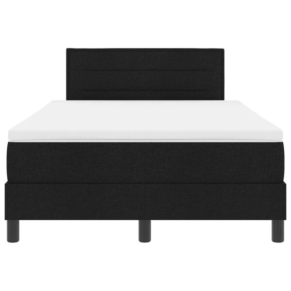 vidaXL Κρεβάτι με ελατήρια με στρώμα Μαύρο 120 x 200 cm ύφασμα