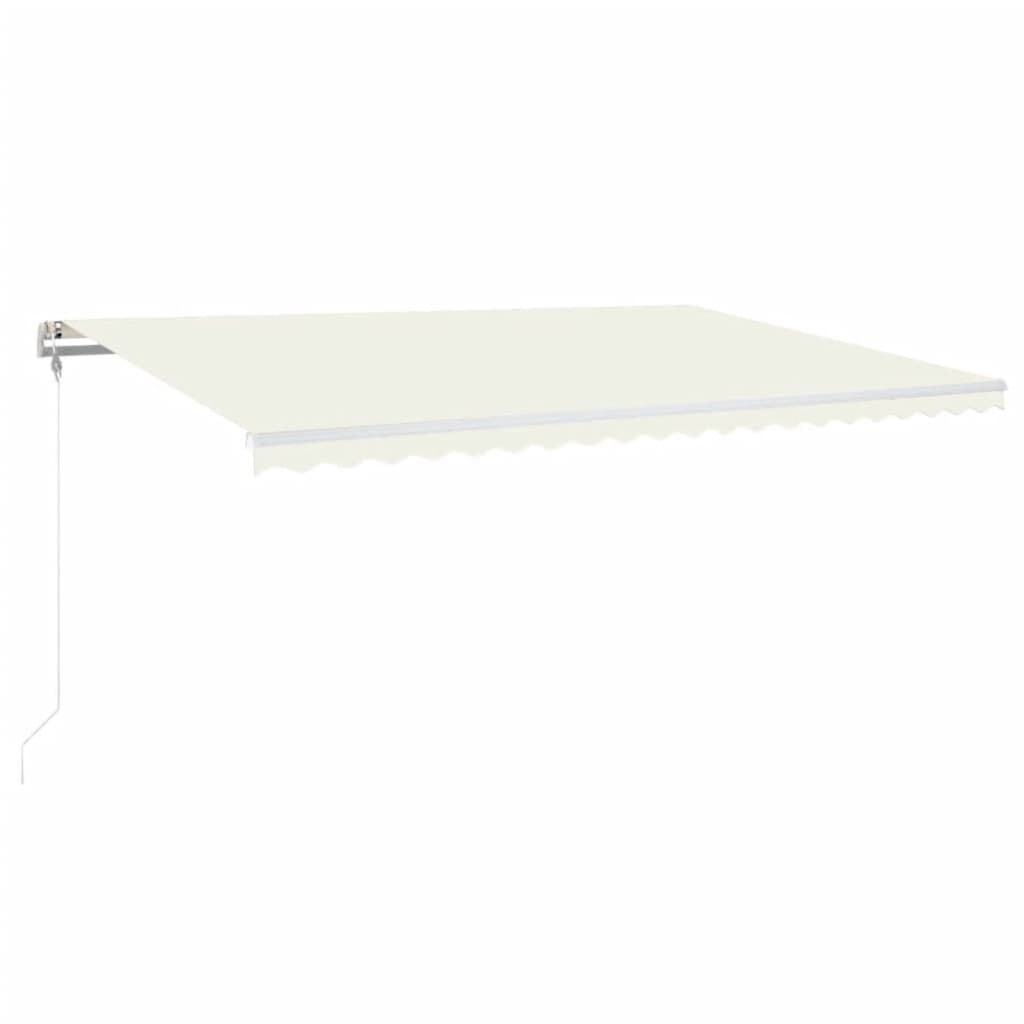 vidaXL Τέντα Αυτόματη με LED & Αισθητήρα Ανέμου Κρεμ 500x350 εκ.