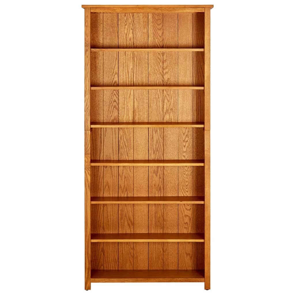 vidaXL Βιβλιοθήκη με 7 Επίπεδα 90 x 22,5 x 200 εκ. Μασίφ Ξύλο Δρυός