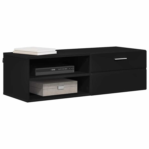 vidaXL Ντουλάπι TV με ράφι Μαύρο 100.5 x 39 x 30 εκ Επεξεργασμένο ξύλο