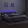 vidaXL &Kappa;&rho;&epsilon;&beta;ά&tau;&iota; Boxspring &mu;&epsilon; &Sigma;&tau;&rho;ώ&mu;&alpha; & LED Taupe 200x200 &epsilon;&kappa;. &Upsilon;&phi;&alpha;&sigma;&mu;ά&tau;&iota;&nu;&omicron;