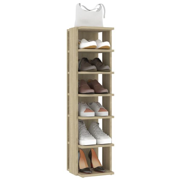 vidaXL Παπουτσοθήκη Sonoma Δρυς 27,5x27x102 εκ. από Επεξεργασμένο Ξύλο