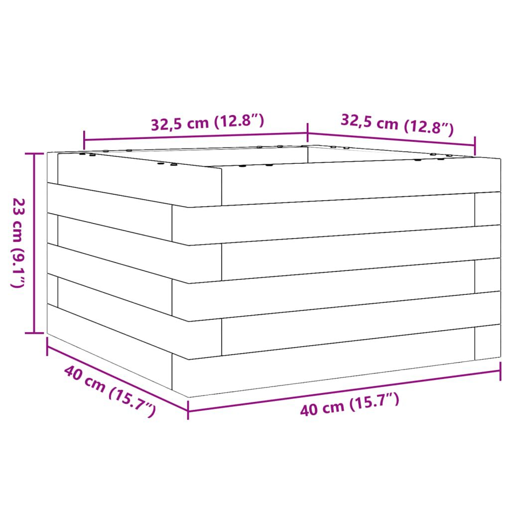 vidaXL Ζαρντινιέρα Κήπου 40x40x23 εκ. από Εμποτισμένο Ξύλο Πεύκου