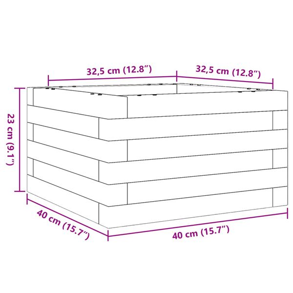 vidaXL Ζαρντινιέρα Κήπου 40x40x23 εκ. από Εμποτισμένο Ξύλο Πεύκου