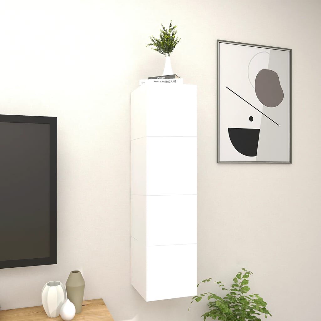 vidaXL Έπιπλα Τηλεόρασης Κρ. 4 τεμ. Λευκά 30,5x30x30εκ από Επεξ. Ξύλο