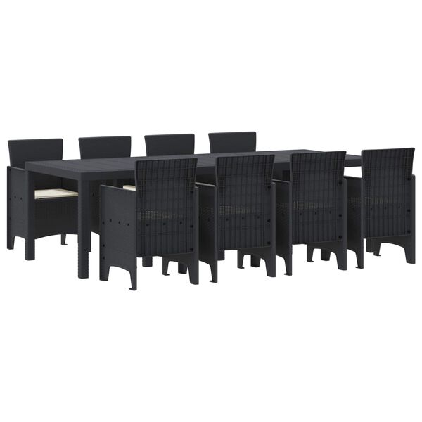 vidaXL &Sigma;έ&tau; &phi;&alpha;&gamma;&eta;&tau;&omicron;ύ &gamma;&iota;&alpha; &kappa;ή&pi;&omicron; 9 pcs &Alpha;&nu;&theta;&rho;&alpha;&kappa;ί Rattan Polt