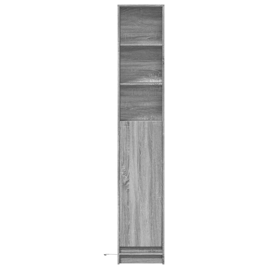 vidaXL Ντουλάπι με Φώτα LED Γκρι Sonoma 36x32,5x200 εκ. Επεξ. Ξύλο