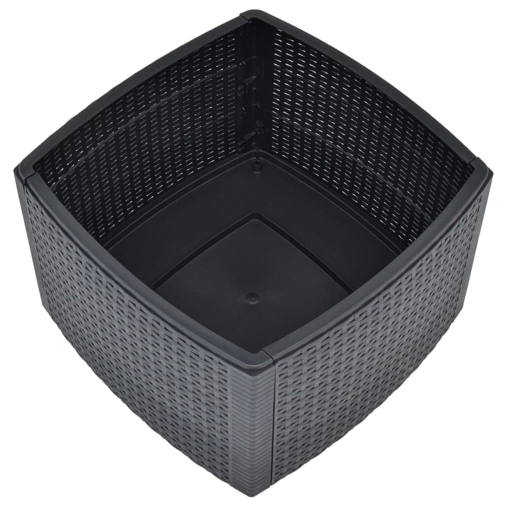 vidaXL Βοηθητικό Τραπέζι Ανθρακί 54 x 54 x 36,5 εκ. Πλαστικό