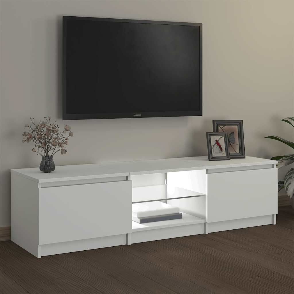 vidaXL Έπιπλο Τηλεόρασης με LED Λευκό 140x40x35,5 εκ.
