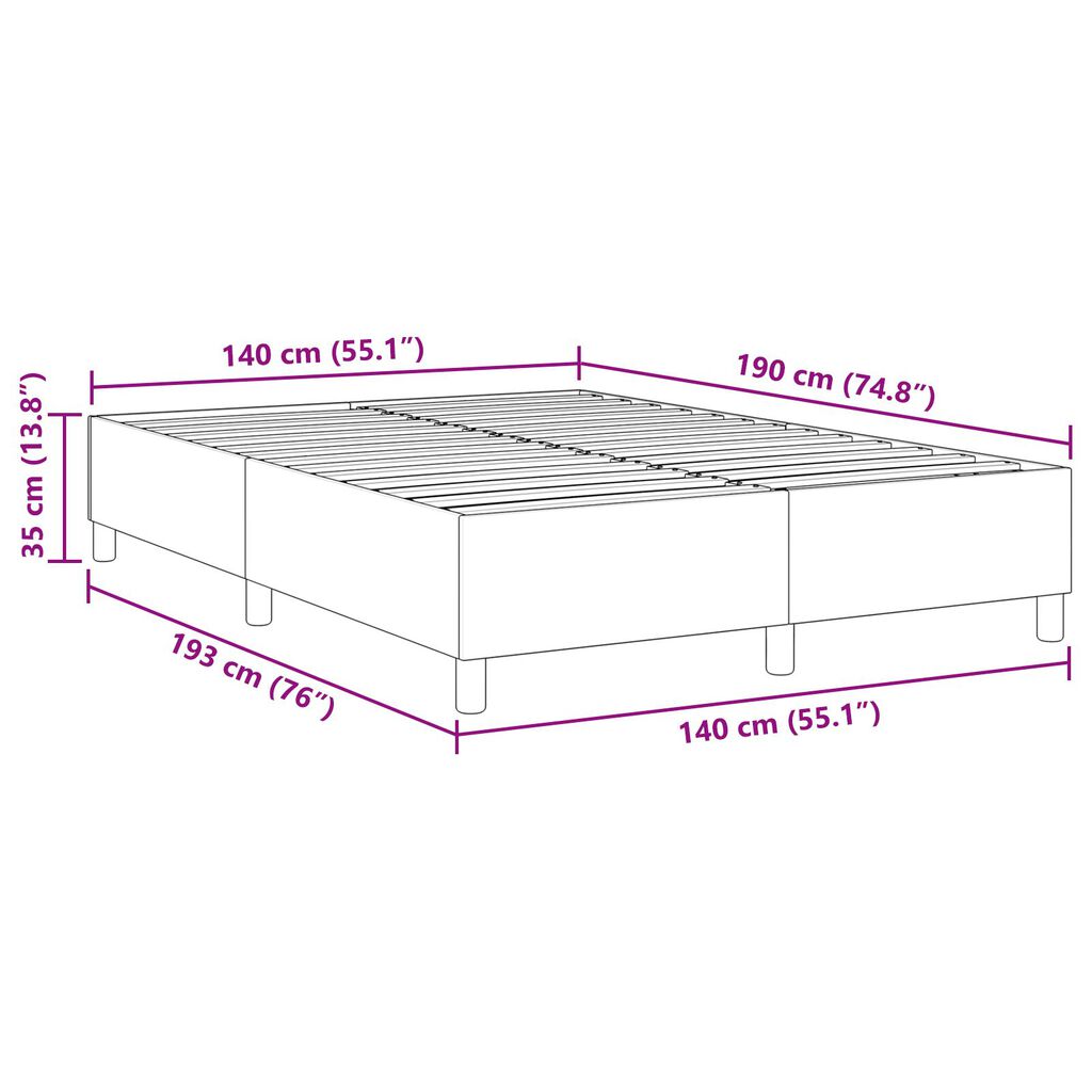 vidaXL Κρεβάτι Box Spring Κρεμ 140x200 εκ από ύφασμα καπιτονέ