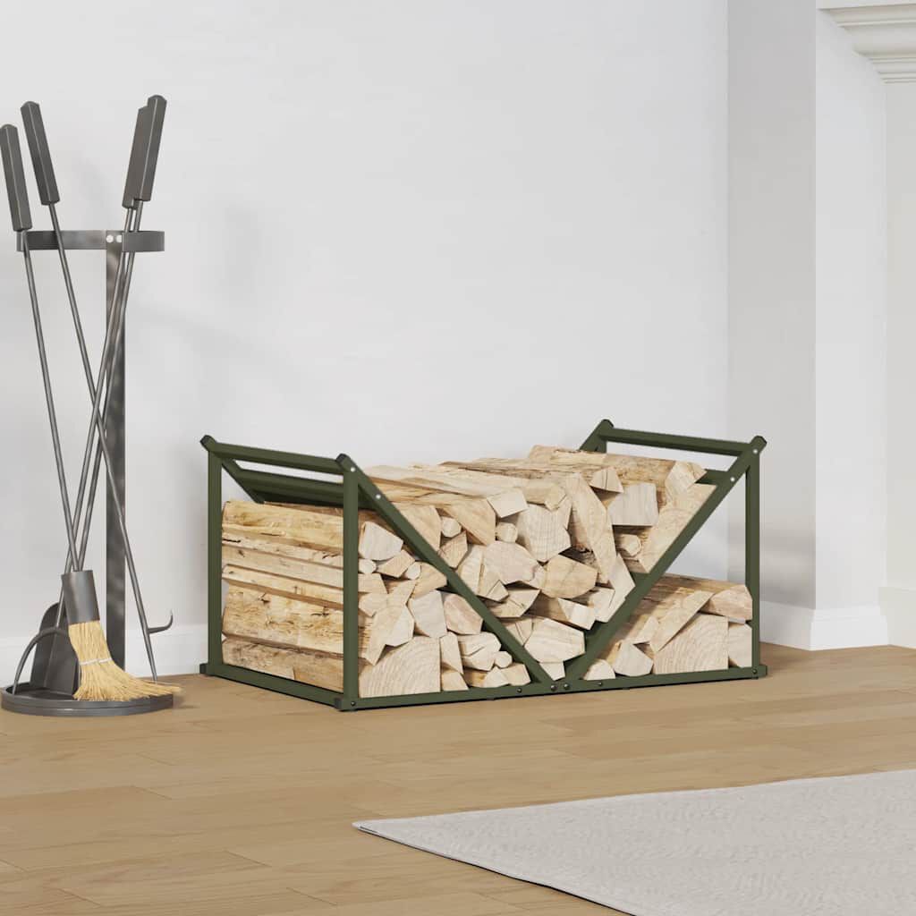 vidaXL Ράφι Καυσόξυλων 70x43x34,5 εκ. Χάλυβας ψυχρής έλασης