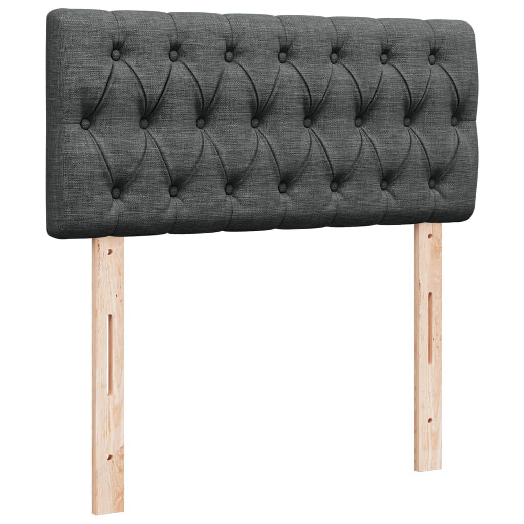 vidaXL Κρεβάτι Boxspring με Στρώμα Σκούρο Γκρι Single Υφασμάτινα