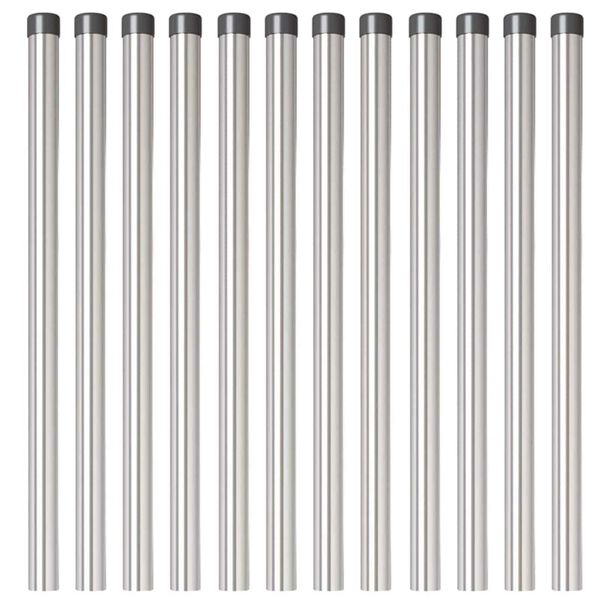 vidaXL Πό posts φράχτη 12 pcs Ασημί 90 cm Ατσάλι με Επικάλυψη Πούδρας