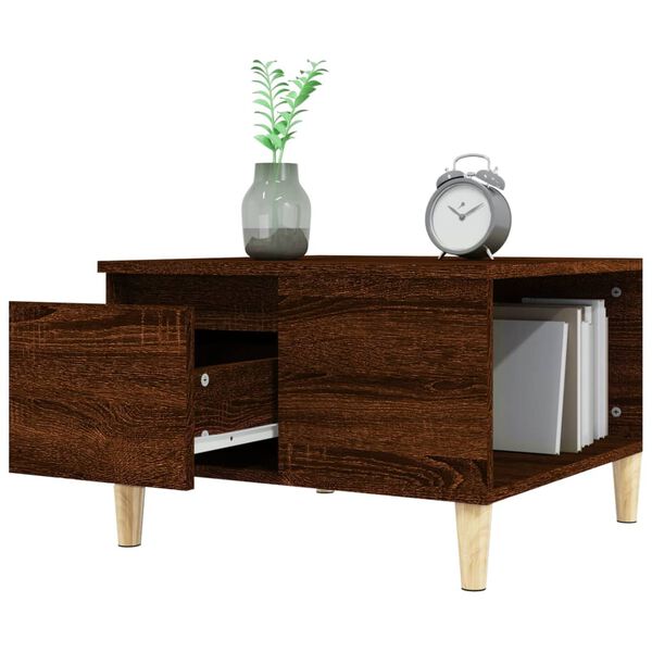 vidaXL Τραπεζάκι Σαλονιού Καφέ Δρυς 55x55x36,5 εκ. Επεξεργασμένο Ξύλο
