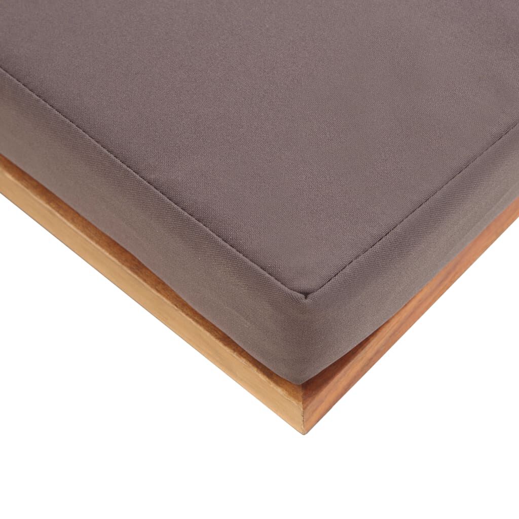vidaXL Υποπόδιο Σκούρο Γκρι 66x66x36εκ. Μασίφ Ξύλο Ακακίας με Μαξιλάρι