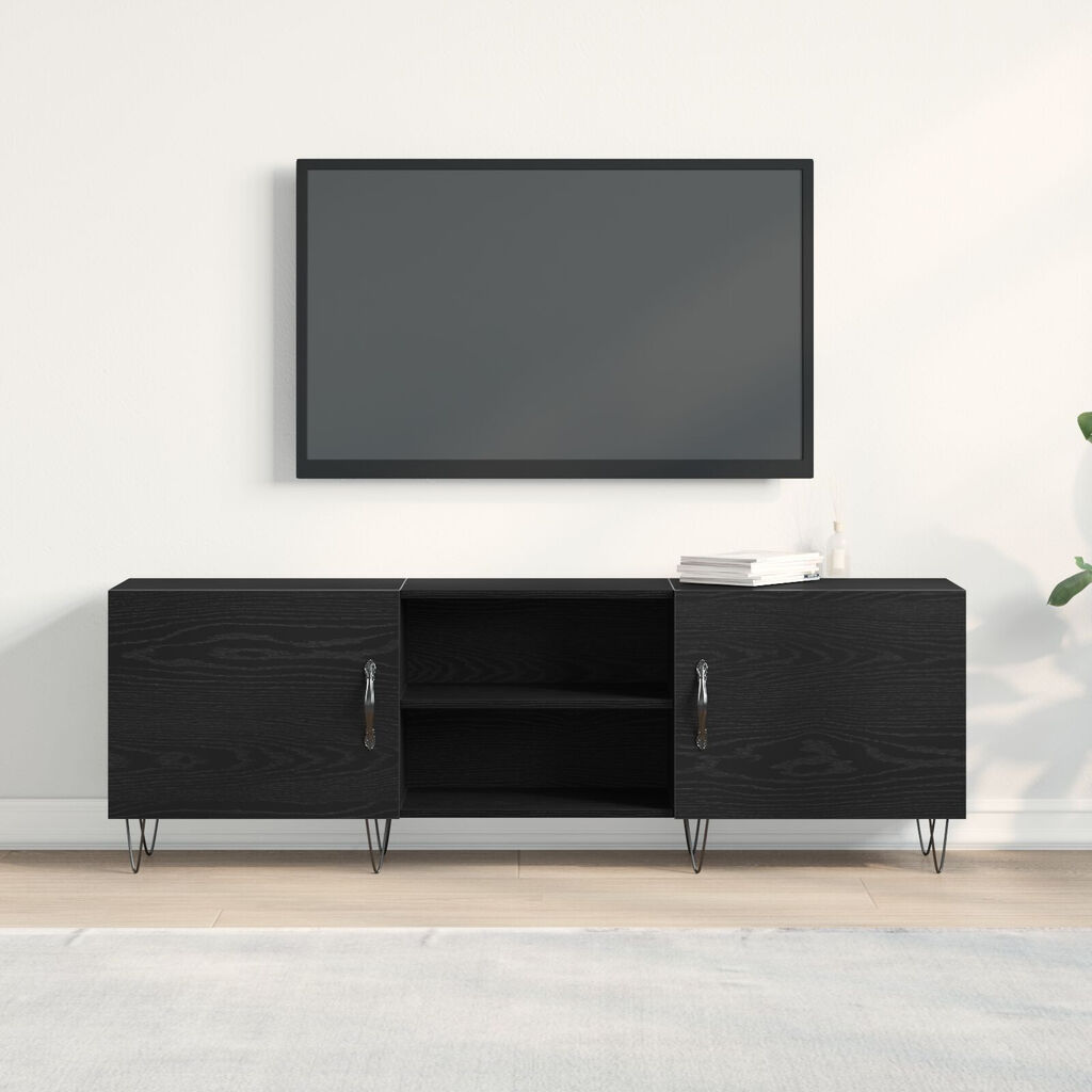 vidaXL Μονάδα τηλεόρασης Μαύρο Δρυς 150x30x50 εκ Επεξεργασμένο ξύλο