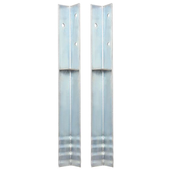 vidaXL Στηρίγματα Εδάφους Σχήματος Γ 2 τεμ. 5x5x50 εκ. Γαλβ. Χάλυβας