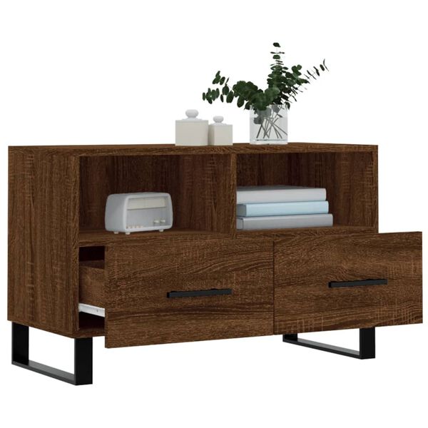 vidaXL Έπιπλο Τηλεόρασης Καφέ Δρυς 80x36x50 εκ. Επεξ. Ξύλο