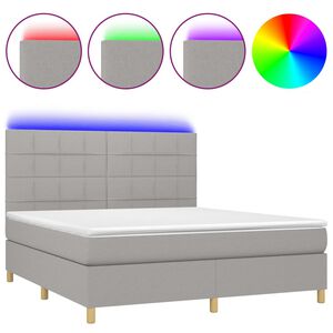 vidaXL &Kappa;&rho;&epsilon;&beta;ά&tau;&iota; Boxspring &mu;&epsilon; &Sigma;&tau;&rho;ώ&mu;&alpha; & LED &Alpha;&nu;.&Gamma;&kappa;&rho;&iota; 160x200&epsilon;&kappa;. &Upsilon;&phi;&alpha;&sigma;&mu;ά&tau;&iota;&nu;&omicron;