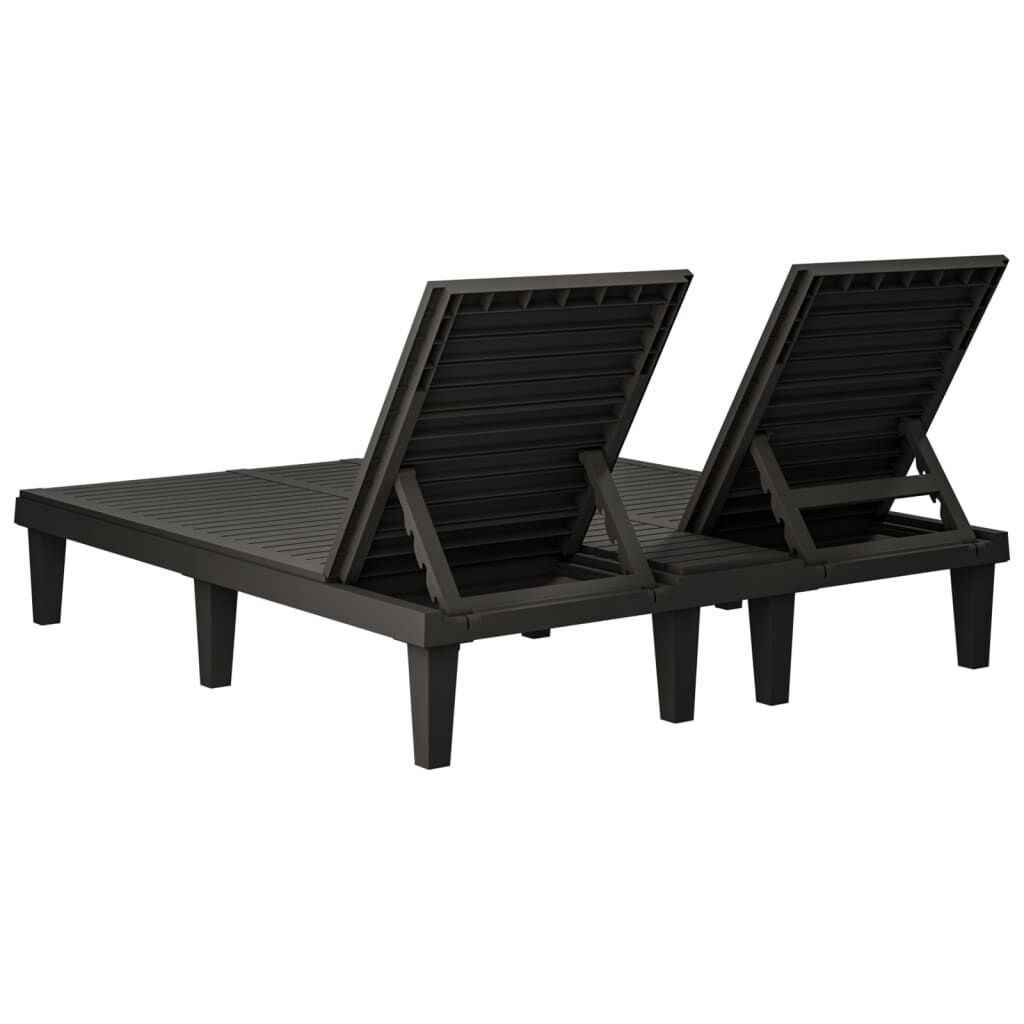 vidaXL Ξαπλώστρα Διπλή Μαύρη 155 x 138 x 83 εκ. από Πολυπροπυλένιο