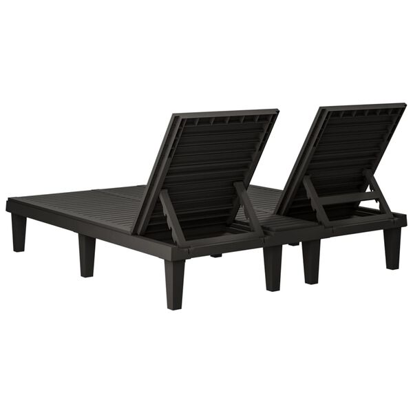 vidaXL Ξαπλώστρα Διπλή Μαύρη 155 x 138 x 83 εκ. από Πολυπροπυλένιο