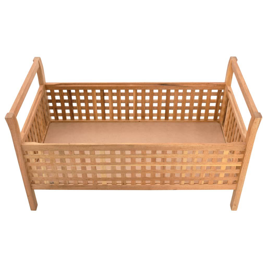 vidaXL Πάγκος με Αποθηκευτικό Χώρο 93 x 49 x 49 εκ Μασίφ Ξύλο Καρυδιάς