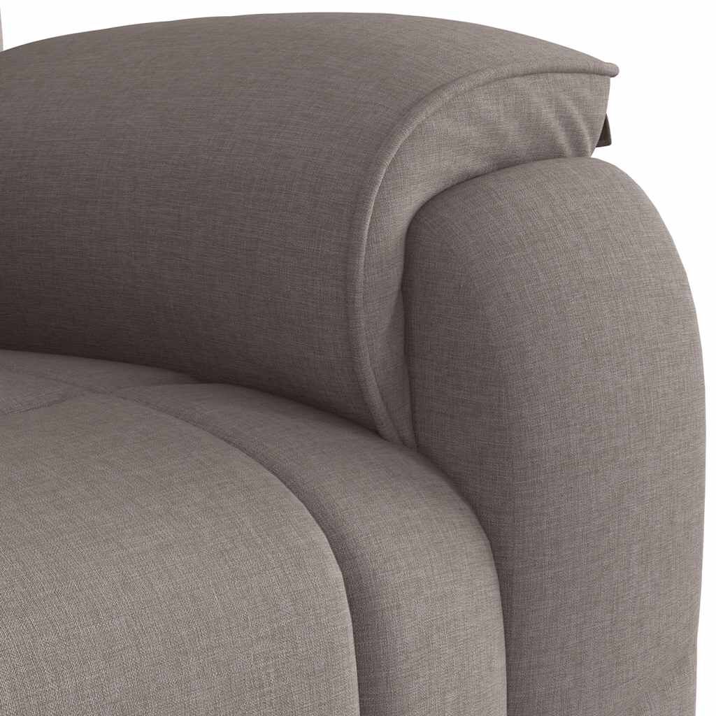 vidaXL Πολυθρόνα Μασάζ Ανακλινόμενη Taupe Υφασμάτινη