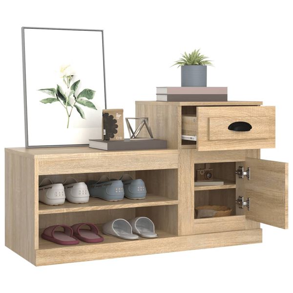 vidaXL Παπουτσοθήκη Sonoma Δρυς 100x42x60 εκ. από Επεξεργασμένο Ξύλο