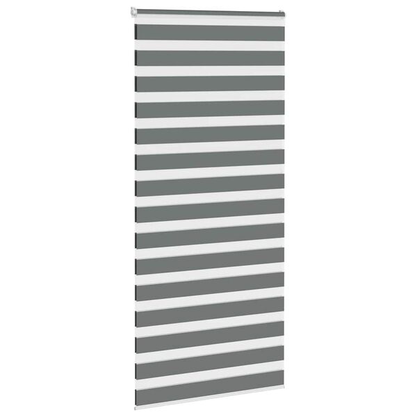 vidaXL Ζέβρα τυφλή Σκούρο Γκρι Πλάτος υφάσματος 90,9 εκ. Πολυεστέρας
