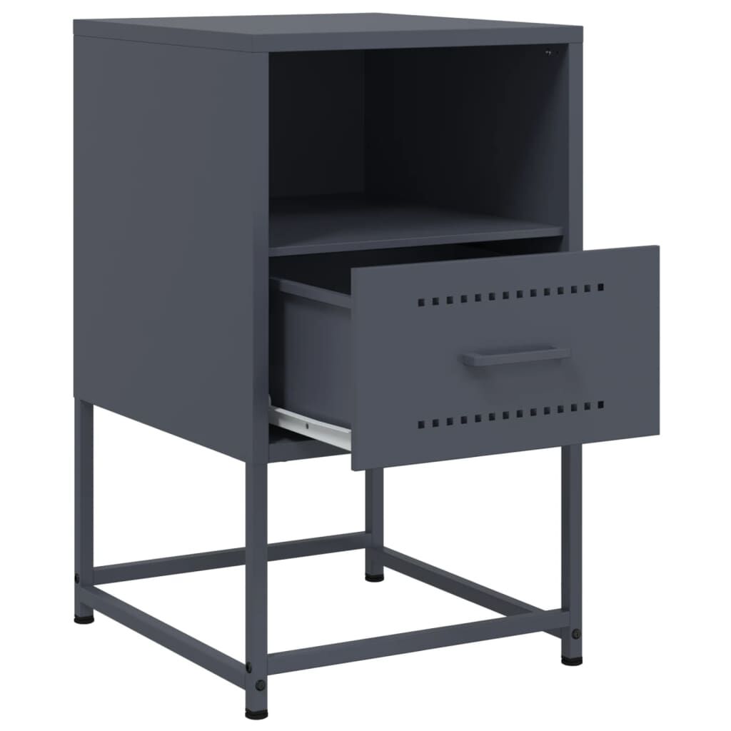 vidaXL Κομοδίνο Ανθρακί 36 x 39 x 60,5 εκ. Ατσάλινο