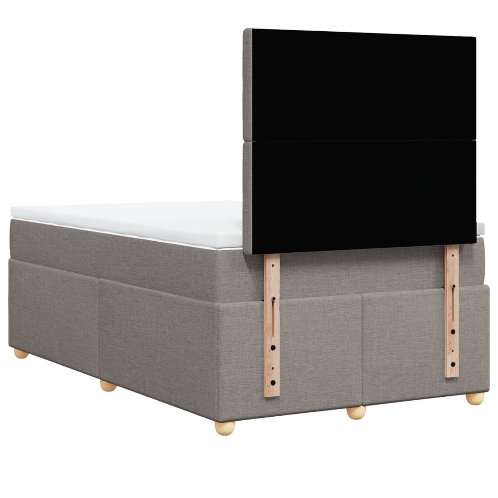 vidaXL Κρεβάτι Boxspring με Στρώμα Taupe 120x200 εκ. Υφασμάτινο
