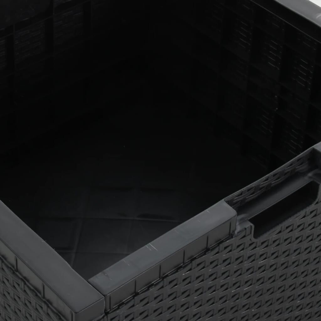 vidaXL Μπαούλο Αποθήκευσης Κήπου Γραφίτης 60x54x41εκ Ρατάν Πολυπρ/νίου