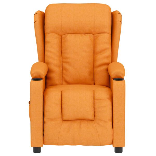 vidaXL Πολυθρόνα Μασάζ με Ανύψωση Σκούρο Κίτρινο Υφασμάτινη