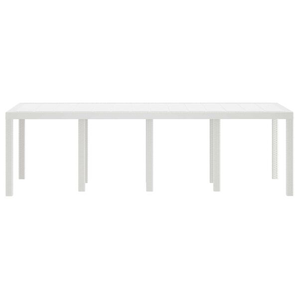 vidaXL Τραπέζι Κήπου Λευκό 250x100x73 εκ. Πολυ Ράττον