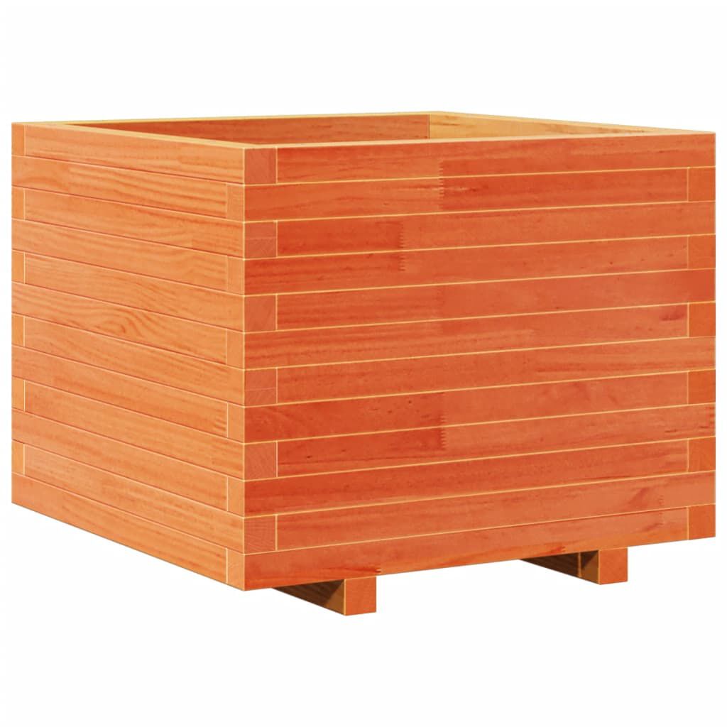 vidaXL Ζαρντινιέρα Καφέ Κεριού 60x60x49,5 εκ. από Μασίφ Ξύλο Πεύκου