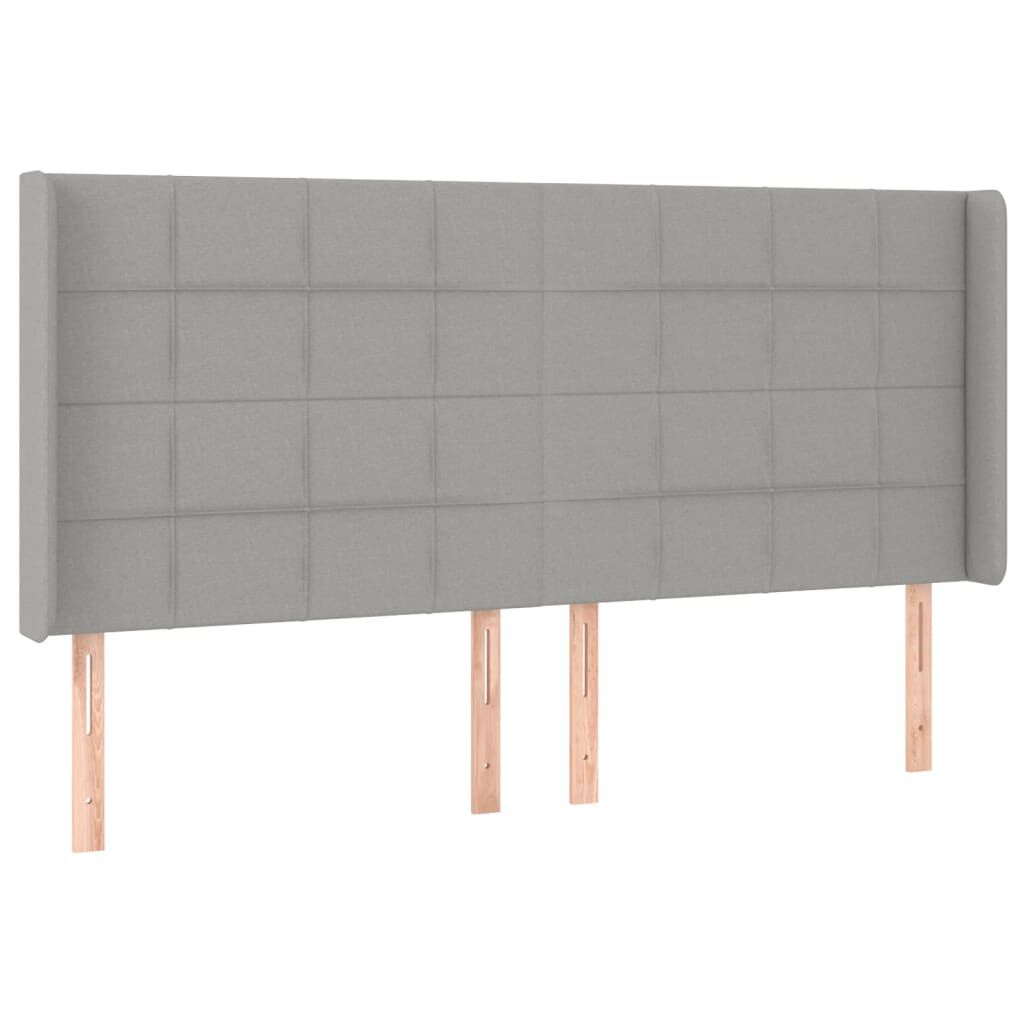 vidaXL Κεφαλάρι με Πτερύγια Ανοιχτό Γκρι 183x16x118/128 εκ. Υφασμάτινο