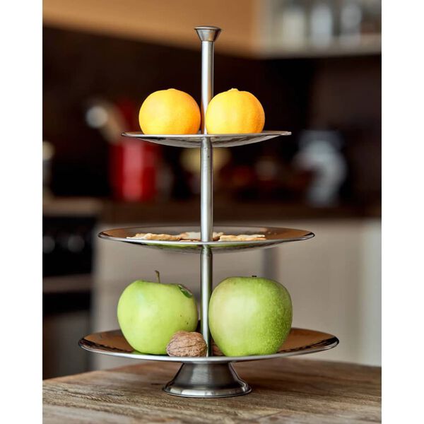 Excellent Houseware Βάση Σερβιρίσματος 3 Επιπέδων 36,5 εκ Ανοξ. Ατσάλι