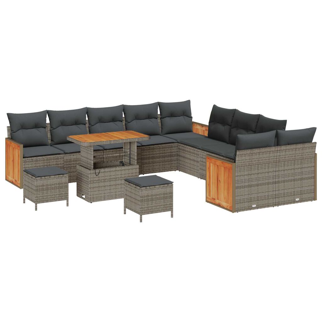 vidaXL Σετ Καναπέ Κήπου 13 pcs Γκρι Σκούρο γκρι 90 x 55 x 71 cm