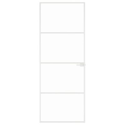 vidaXL Εσωτερική Πόρτα Λευκή 76x201,5 εκ. Ψημένο Γυαλί&Λεπτό Αλουμίνιο
