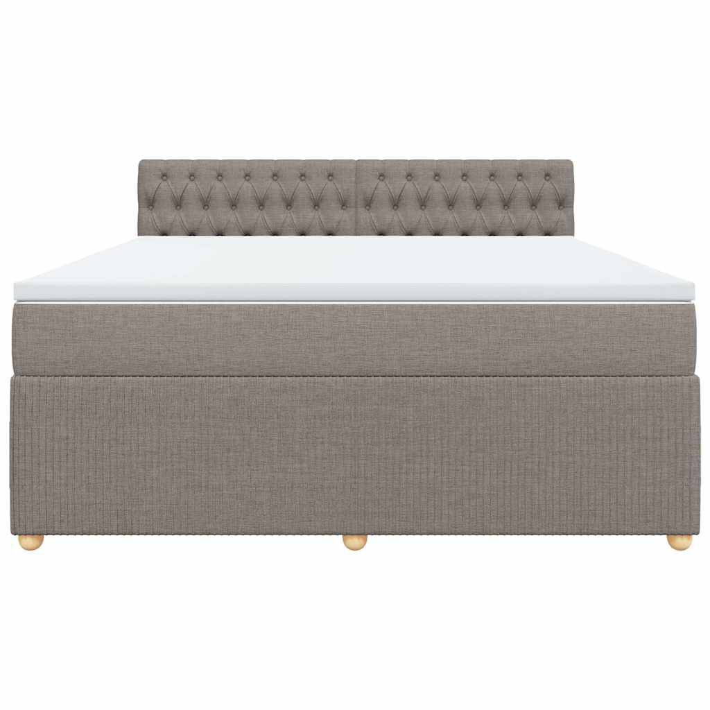 vidaXL Κρεβάτι Boxspring με Στρώμα Taupe 180x200 εκ. Υφασμάτινο