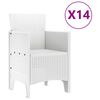 vidaXL Σέτ φαγητού για κήπο 15 pcs Λευκό Rattan Polt
